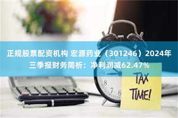 正规股票配资机构 宏源药业（301246）2024年三季报财务简析：净利润减62.47%