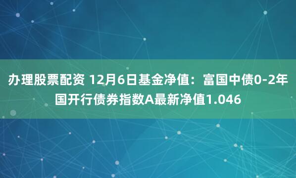 办理股票配资 12月6日基金净值：富国中债0-2年国开行债券指数A最新净值1.046