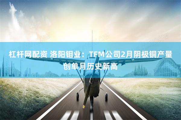 杠杆网配资 洛阳钼业：TFM公司2月阴极铜产量创单月历史新高