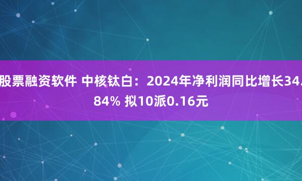 股票融资软件 中核钛白：2024年净利润同比增长34.84% 拟10派0.16元